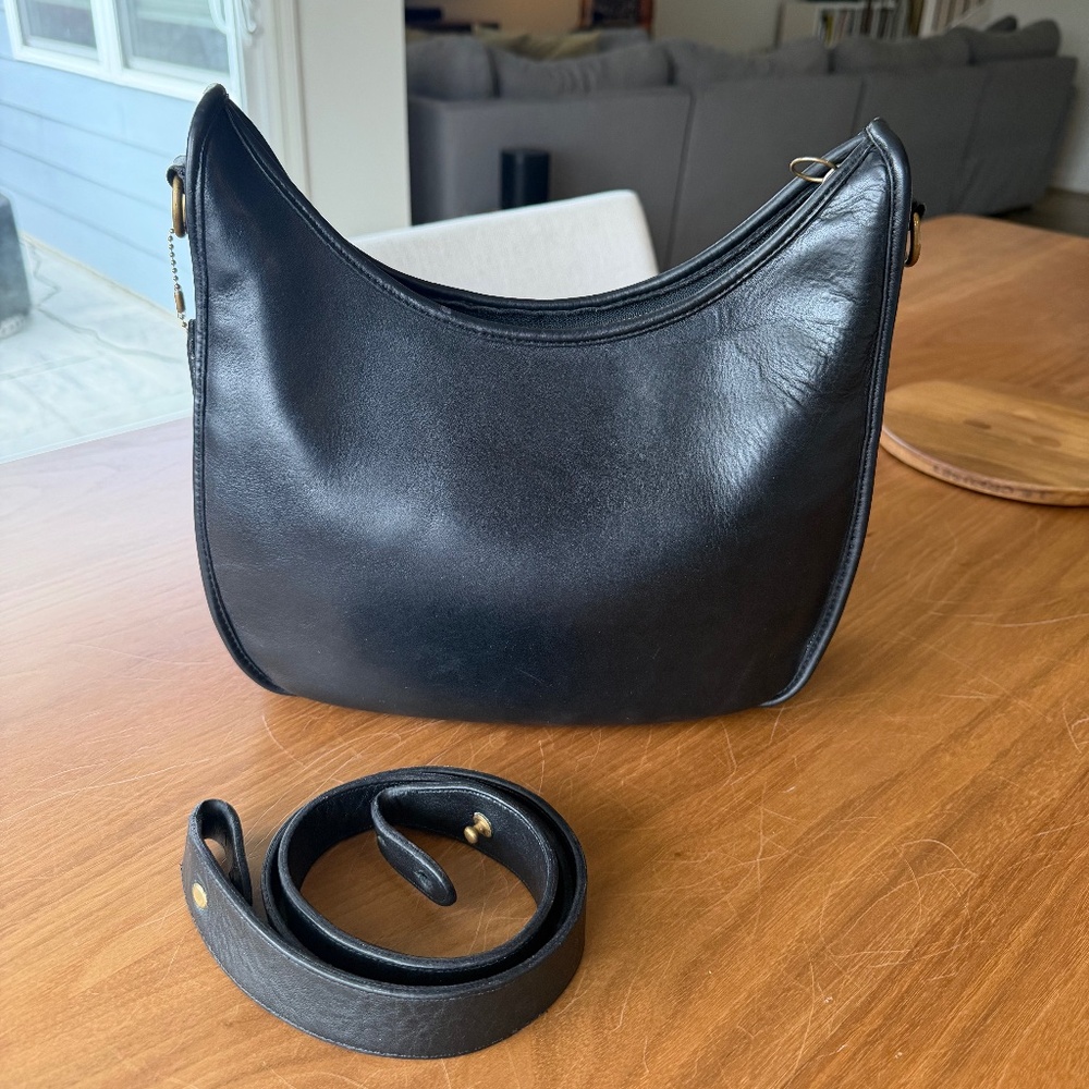 Vintage Coach Becket Bag in Black Leather #9920